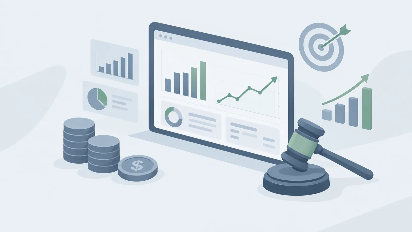 Analytics and budget chart illustrating the pay-per-click cost model on Microsoft Advertising
