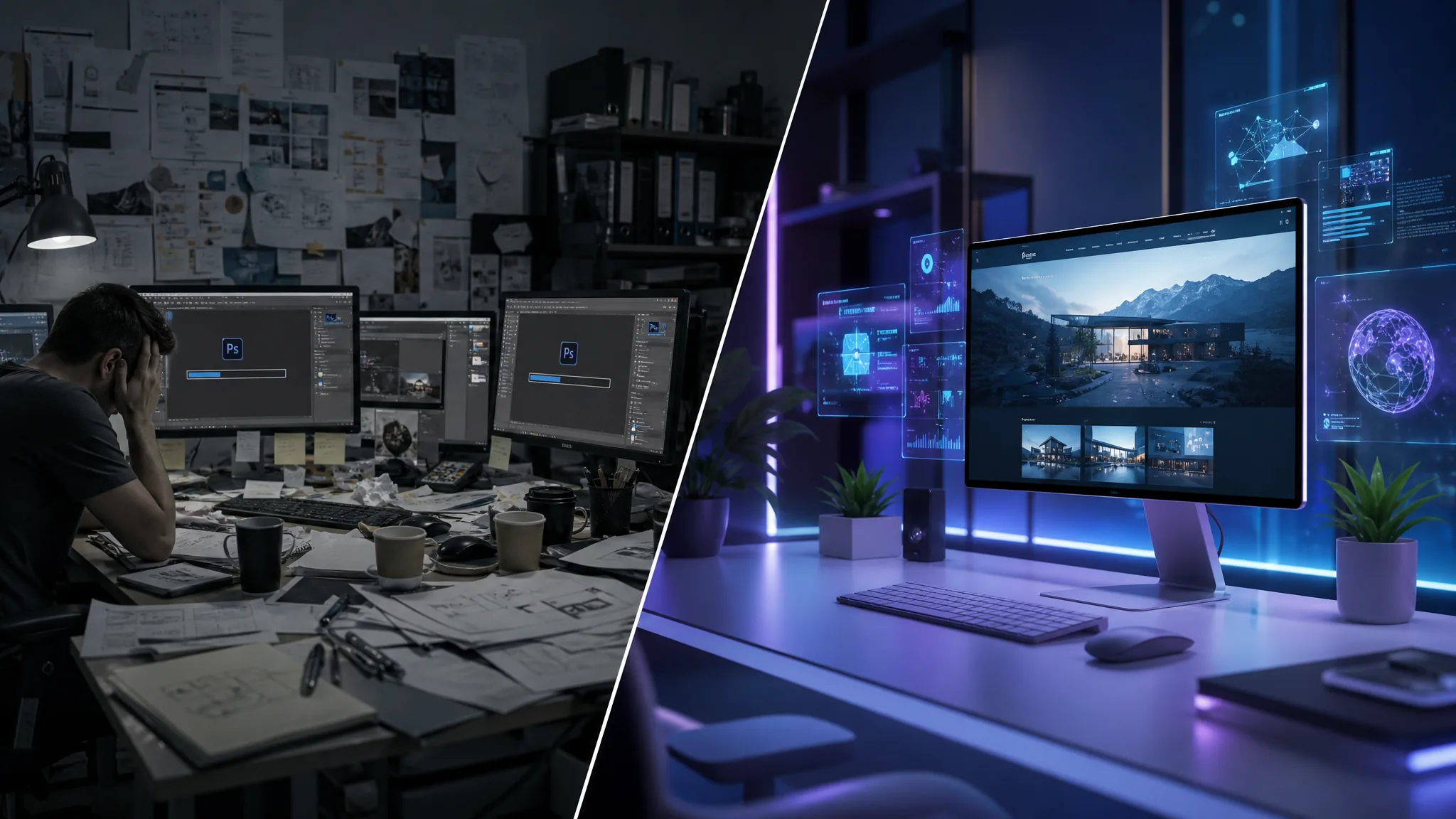 Traditional vs AI web design comparison